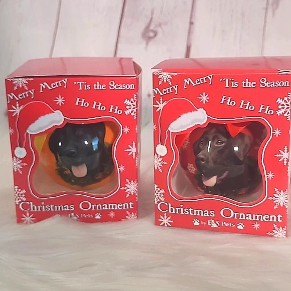 ๐๏ธ Kirkland's Christmas Ornament Labrador Retreiver Lab Dog Pair of Ornaments - Picture 12 of 15